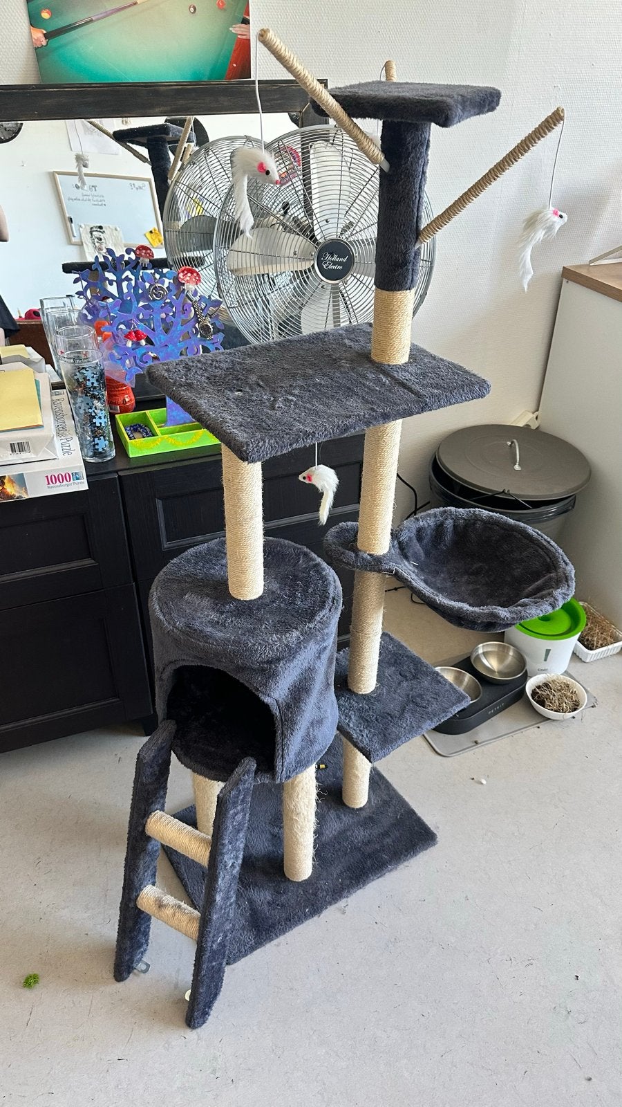 Grote kattenkrabpaal – grijs, Dieren en Toebehoren, Ophalen of Verzenden