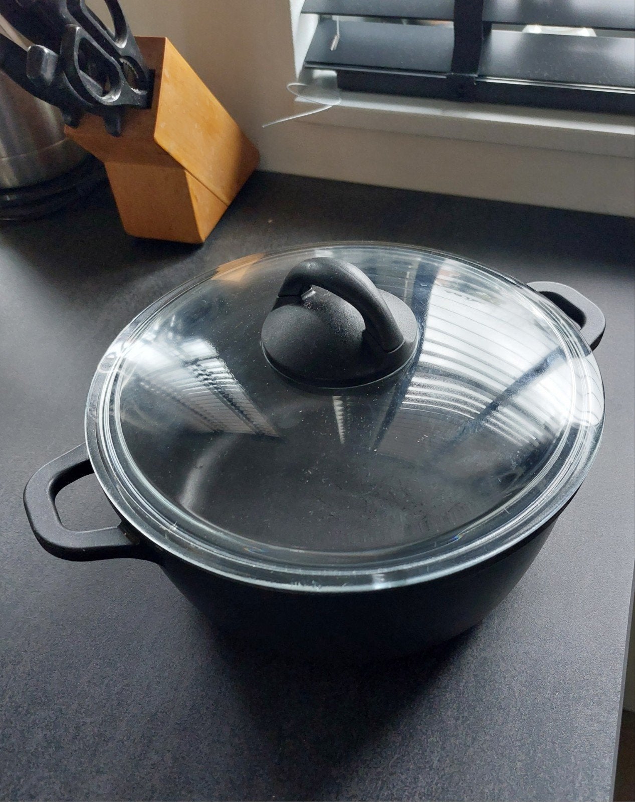 BK braadpan/stoofpan met glazen deksel, Ophalen, Gietijzer, BK, Zo goed als nieuw