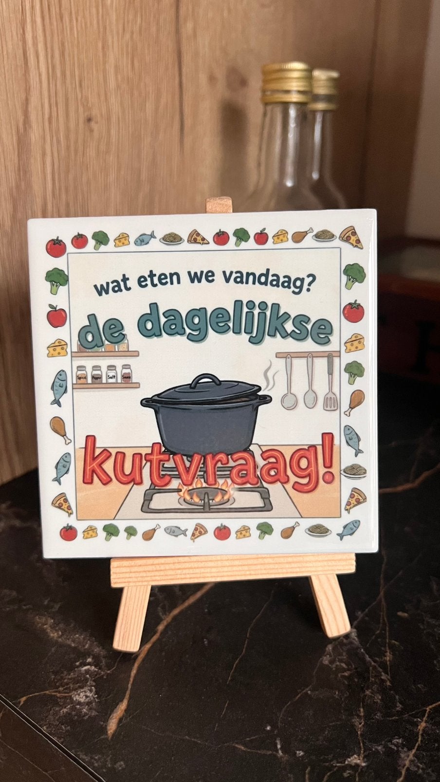 Tegeltje met tekst, Handgemaakt, Nieuw, Ophalen of Verzenden, 10 cm