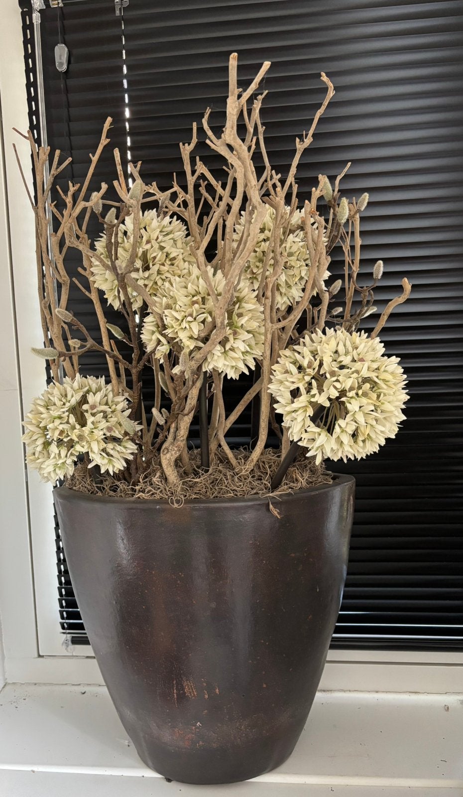 Lombok pot met bloemstuk, Huis en Inrichting, Ophalen, Zo goed als nieuw