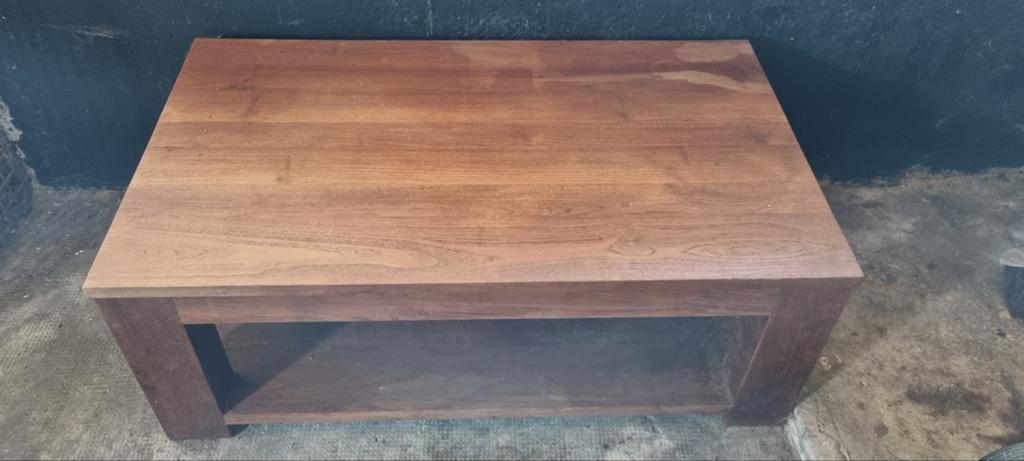 Teakhouten tafel, Huis en Inrichting, Tafels | Salontafels, Ophalen, Gebruikt, 100 tot 150 cm, 50 tot 100 cm