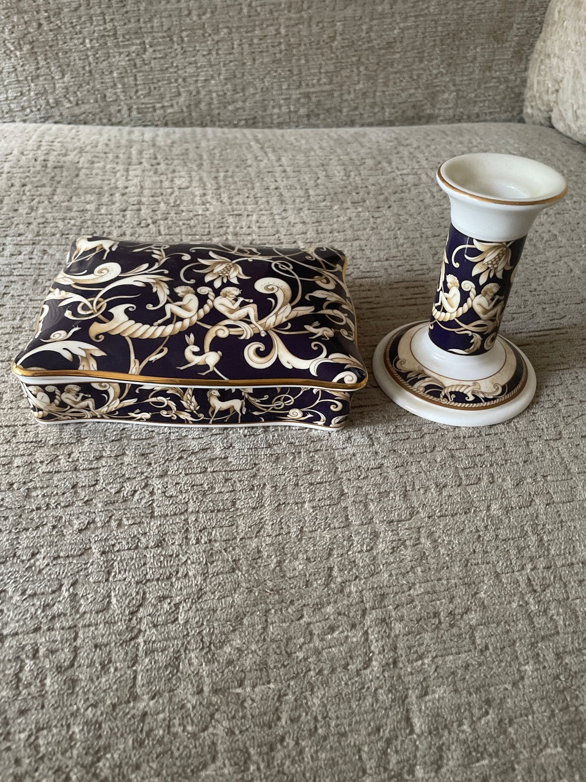 Wedgwood Cornucopia Bicentenary Speelkaartenhouder & Kandela, Ophalen of Verzenden, Keramiek of Aardewerk