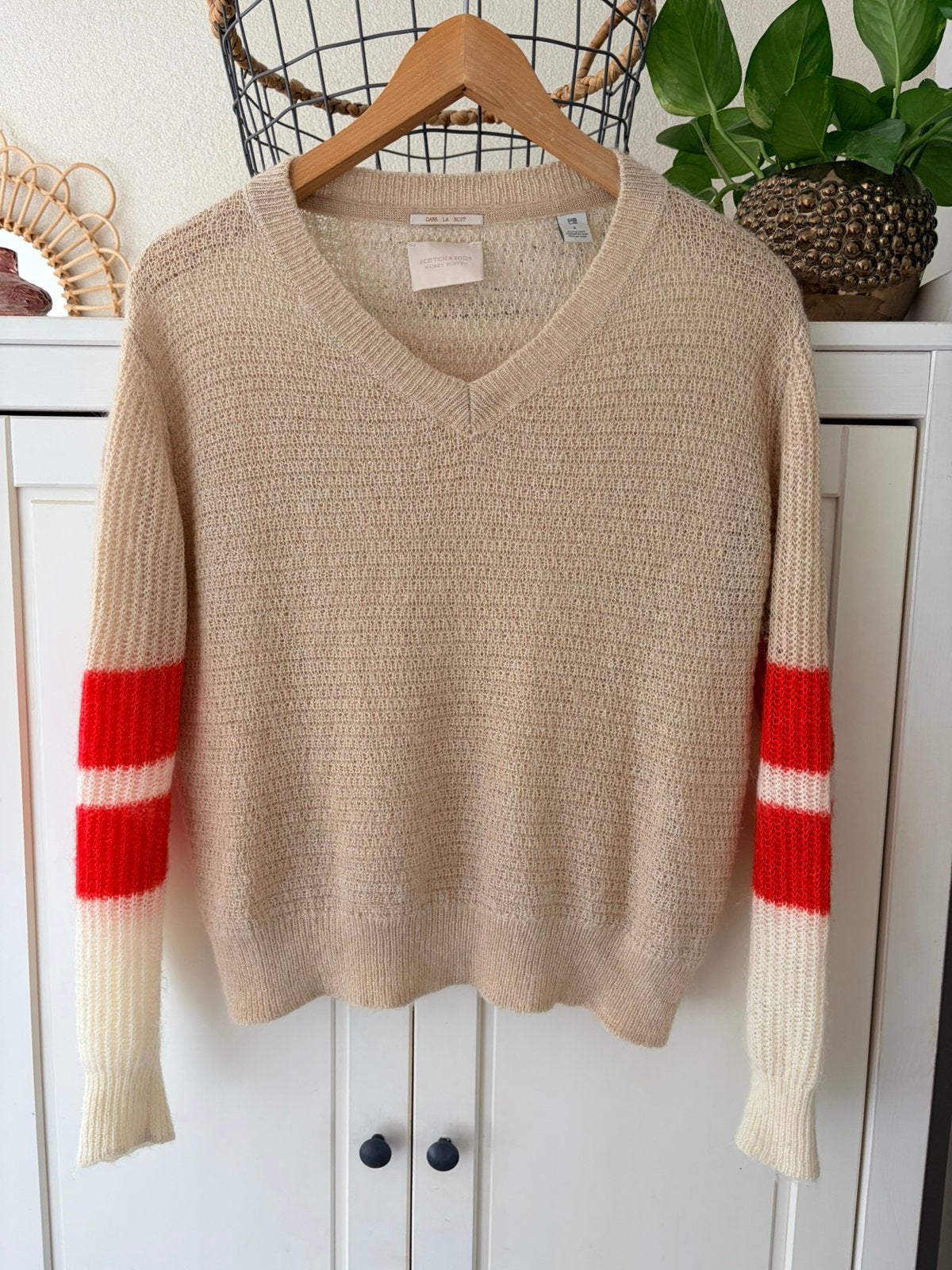 Scotch and Soda gebreide trui maat s, Ophalen of Verzenden, Zo goed als nieuw, Maat 36 (S), Beige