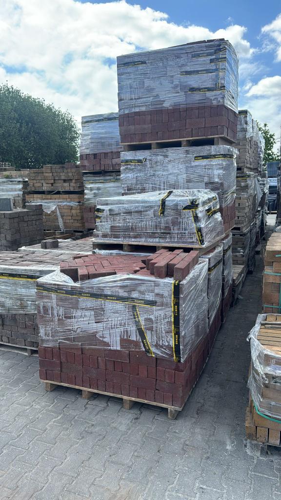 Strakke gebruikte gebakken dikformaten rood bruin, Gebruikt, Klinkers, Ophalen of Verzenden, 10 m² of meer