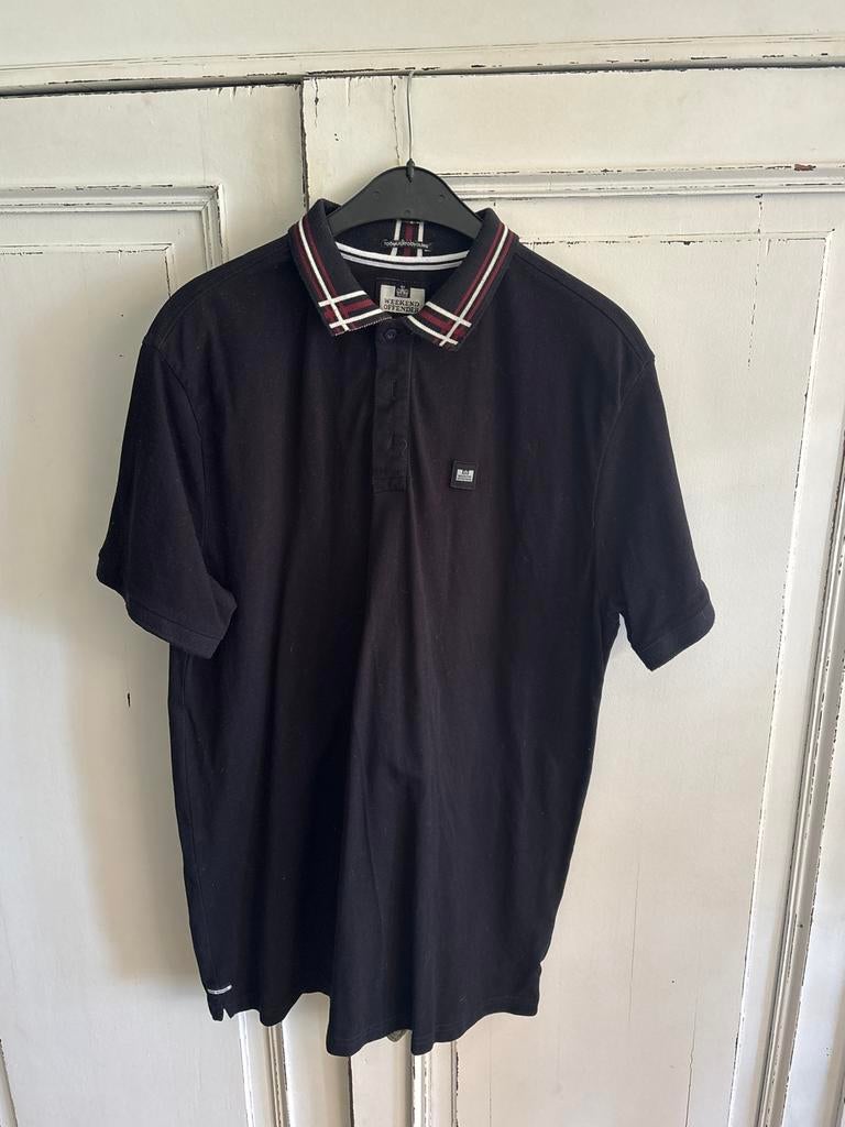 Weekend Offender Polo - Zwart met gestreepte kraag, Kleding | Heren, Ophalen of Verzenden, Gedragen, Overige maten, Zwart