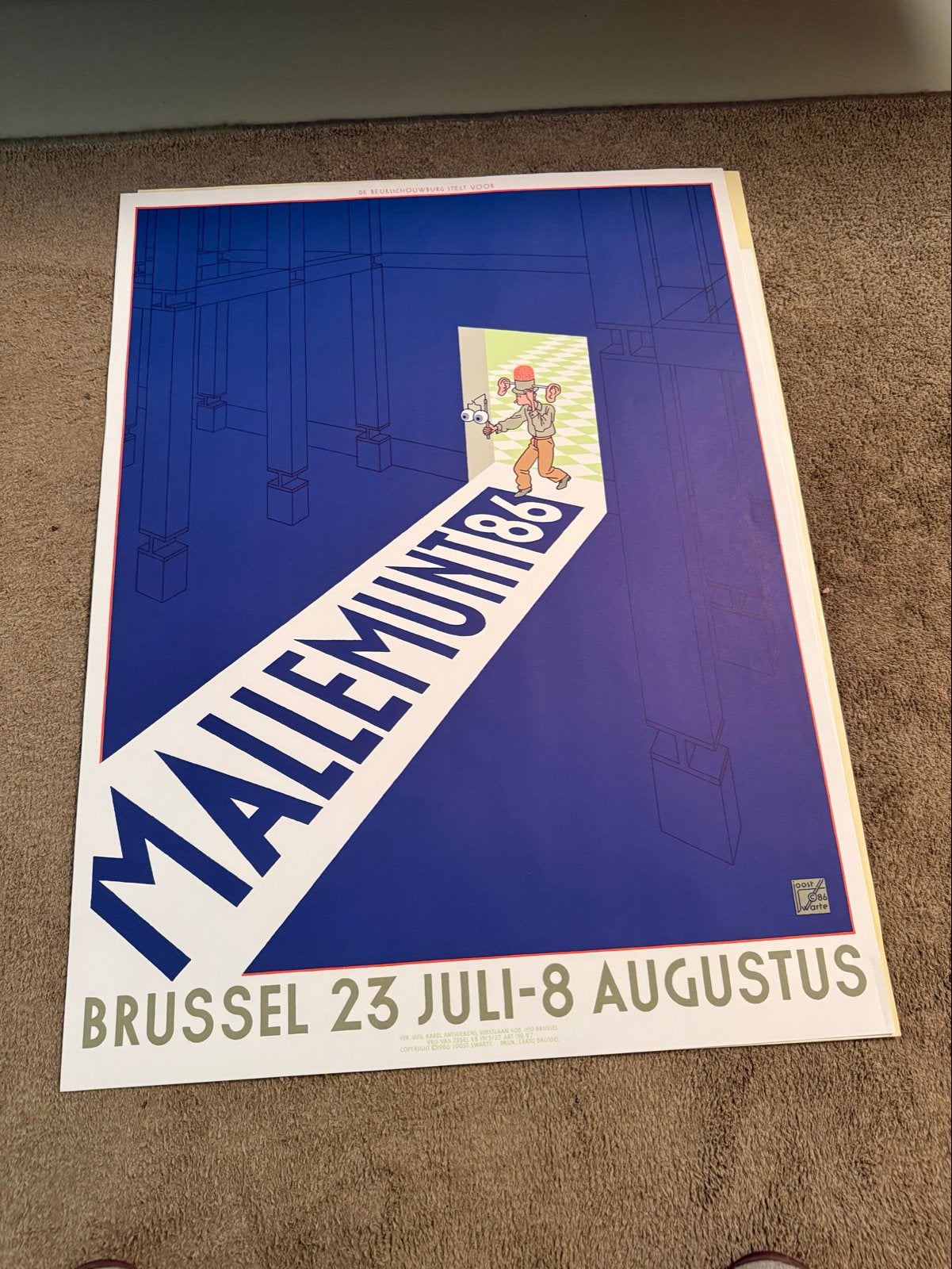 Mallemunt 86 Joost Swarte Poster - 80x60cm, Ophalen of Verzenden, Kuifje, Gebruikt, Plaatje, Poster of Sticker