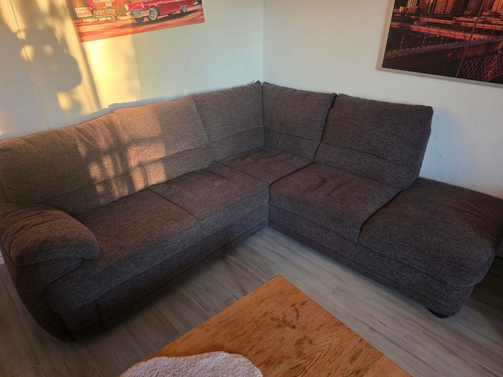 Gratis hoekbank - comfortabel en ruim, Gebruikt, Hoekbank, Ophalen of Verzenden, 200 tot 250 cm