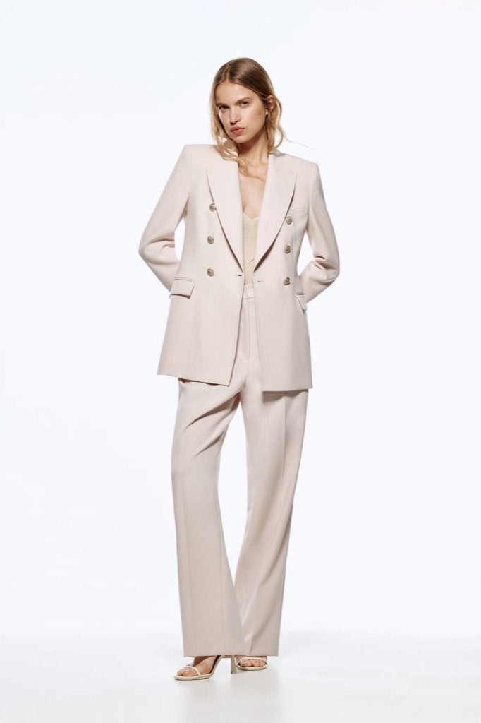 Dames Zara 2-delige kostuum pak set roze beige NIEUW XS top, Kostuum of Pak, Nieuw, Ophalen of Verzenden, Maat 34 (XS) of kleiner