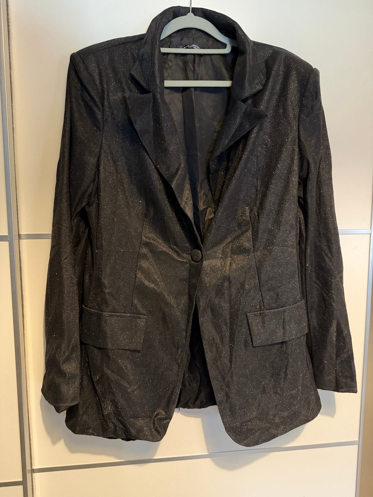 Shein Zwart Glitter Jasje Maat M, Kleding | Dames, Maat 38/40 (M), Zwart, Ophalen of Verzenden, Zo goed als nieuw