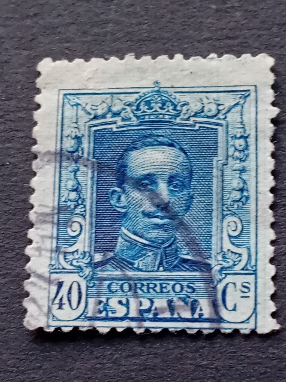 Spaanse postzegel 40 Centimos - Koning Alfonso XIII, Postzegels en Munten, Ophalen of Verzenden, Gestempeld