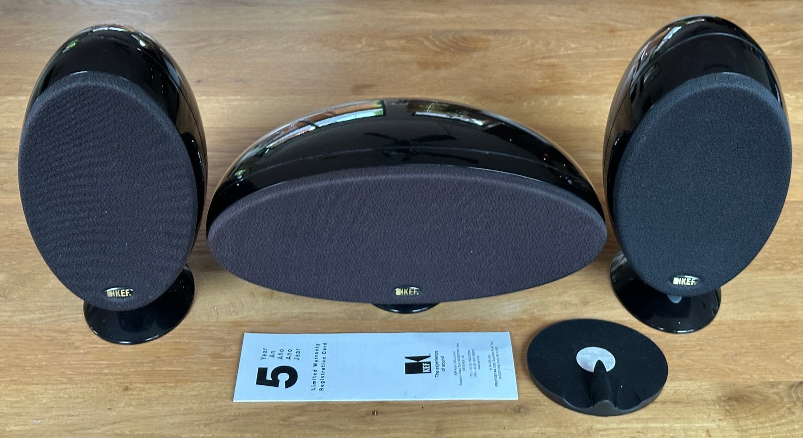 KEF HTS3001 - 2 satelliet en center speaker set, zwart glans, Audio, Tv en Foto, Luidsprekers, Speakerset, Zo goed als nieuw, 60 tot 120 watt