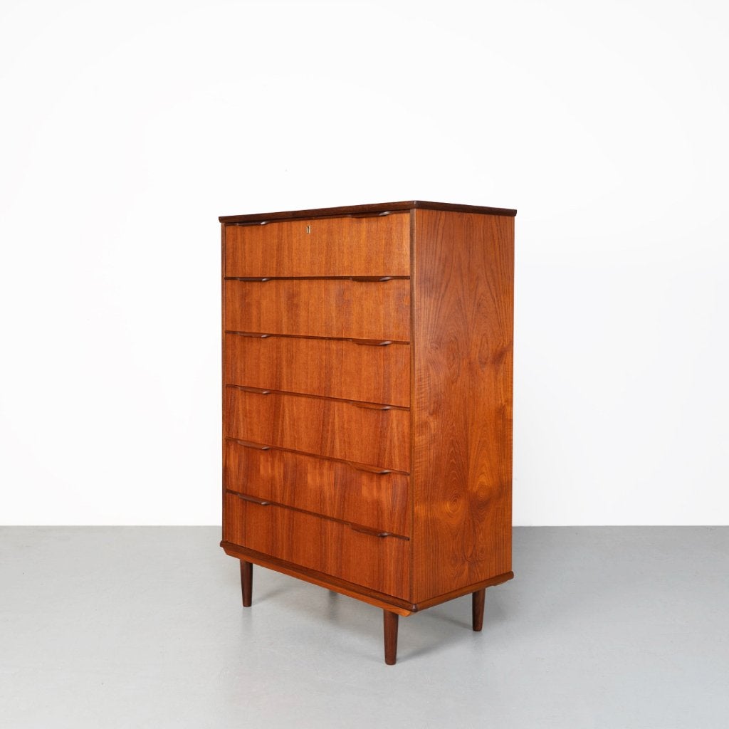 Vintage Deense ladekast in teakhout