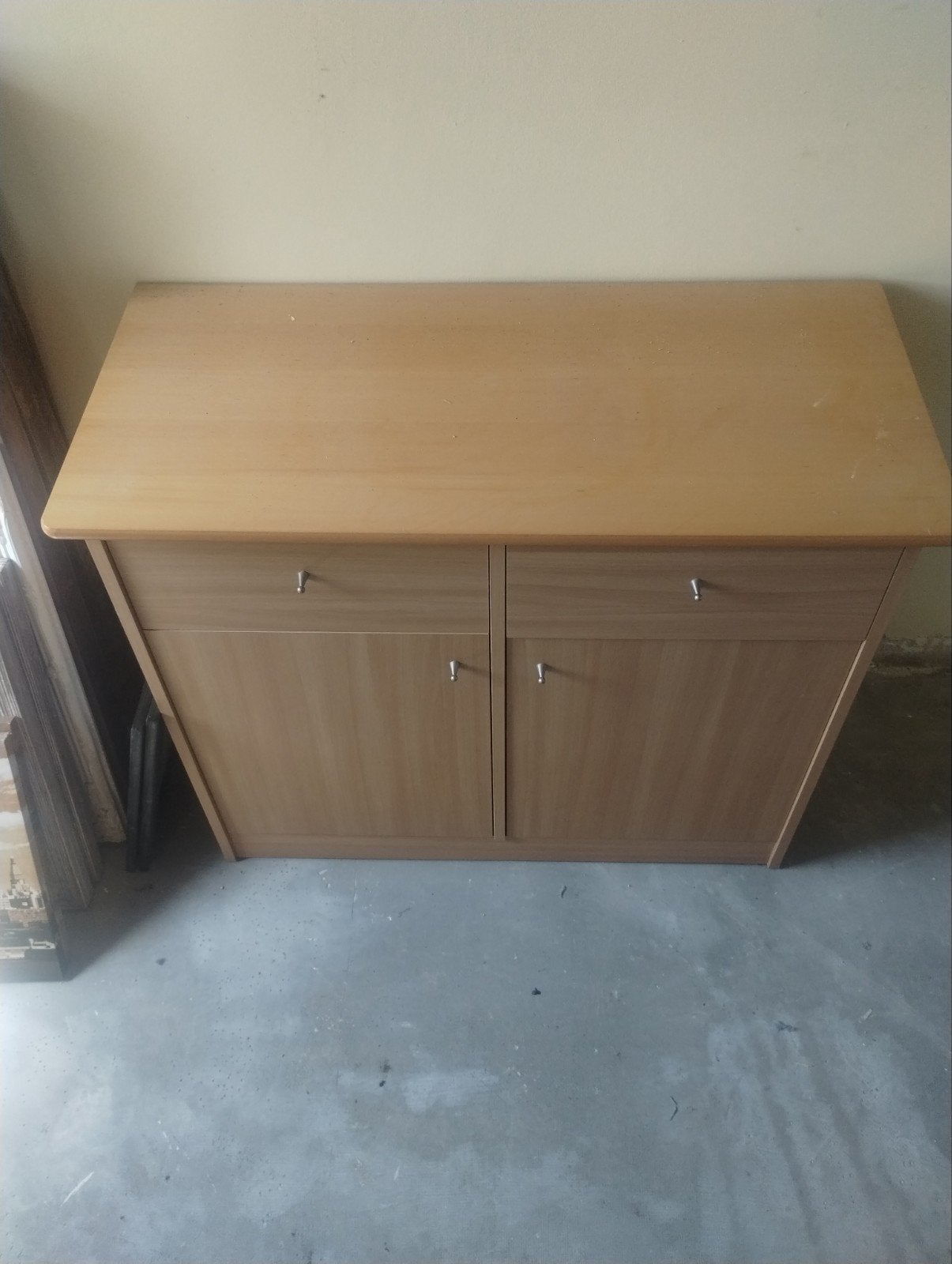 Houten kast met lades en deuren, Ophalen, Gebruikt, 100 tot 150 cm, Modern