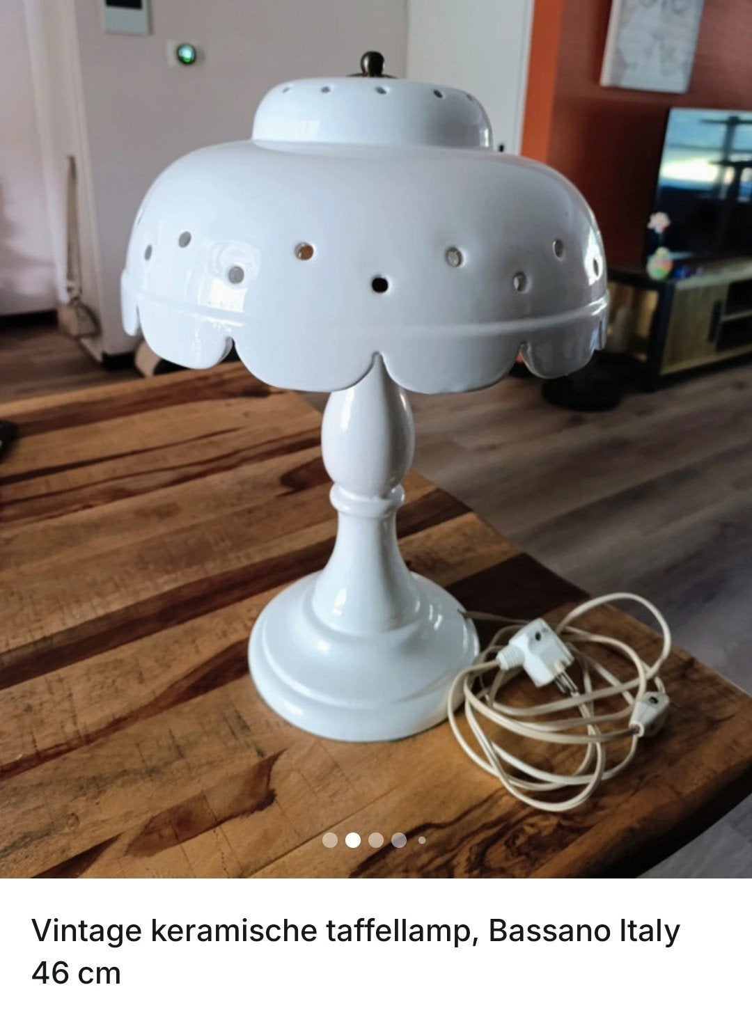 Vintage keramische tafellamp, Bassano Italy, 46 cm, Ophalen of Verzenden