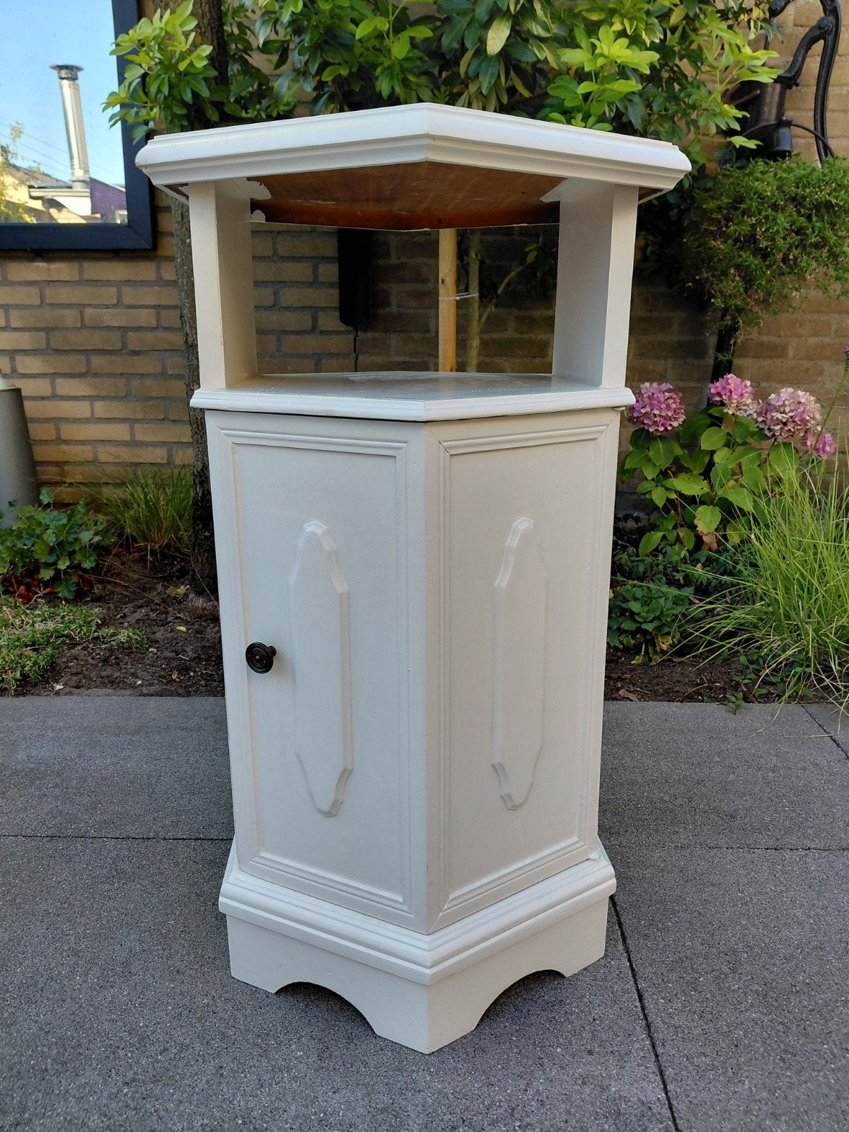 Witte hoekkast met opbergruimte - 72x38 cm, Ophalen, Gebruikt