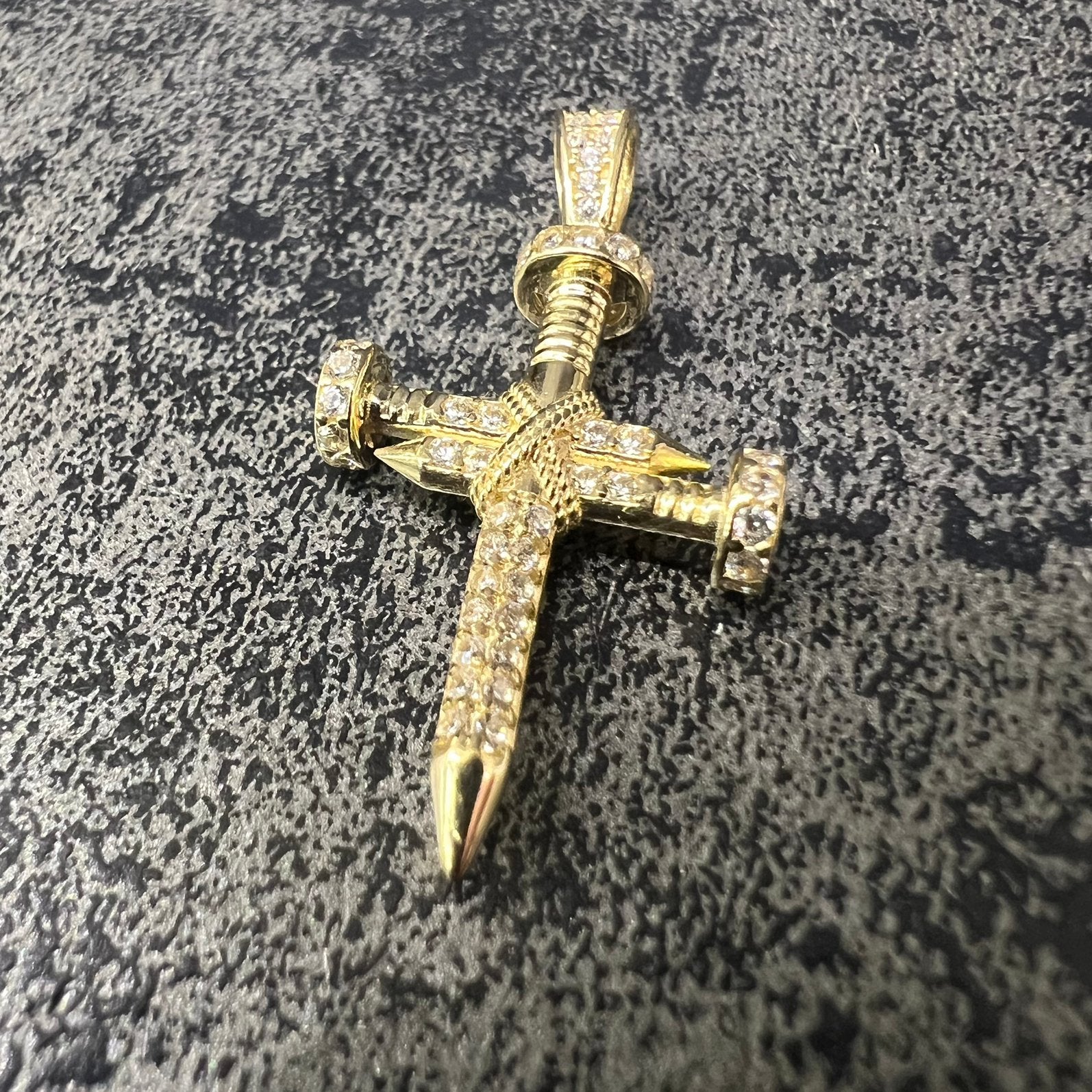 14 karaat gouden kruis spijker model nieuw hanger, Ophalen of Verzenden, Nieuw