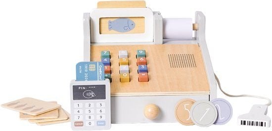 Houten Speelgoed Kassa Pinapparaat, Scanner & Speelgeld, Ophalen of Verzenden, Nieuw, Overige typen