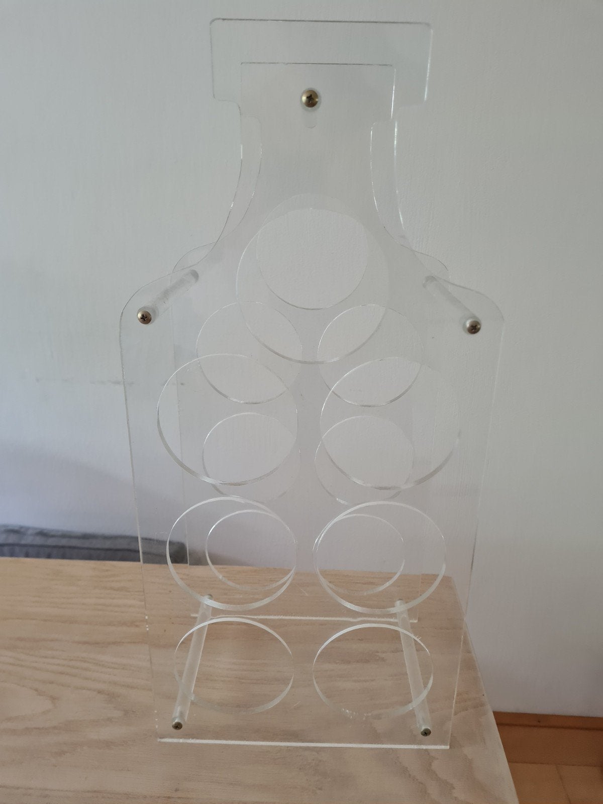 Vintage plexiglas wijnrek in de vorm van wijnfles, Ophalen of Verzenden, Kunststof