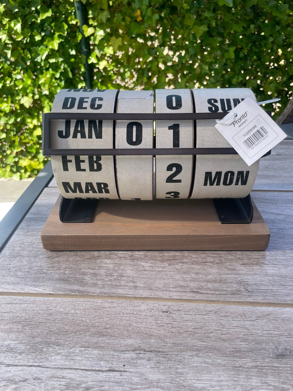Pronto eeuwigheidskalender, Ophalen, Hout, Gebruikt, Wit