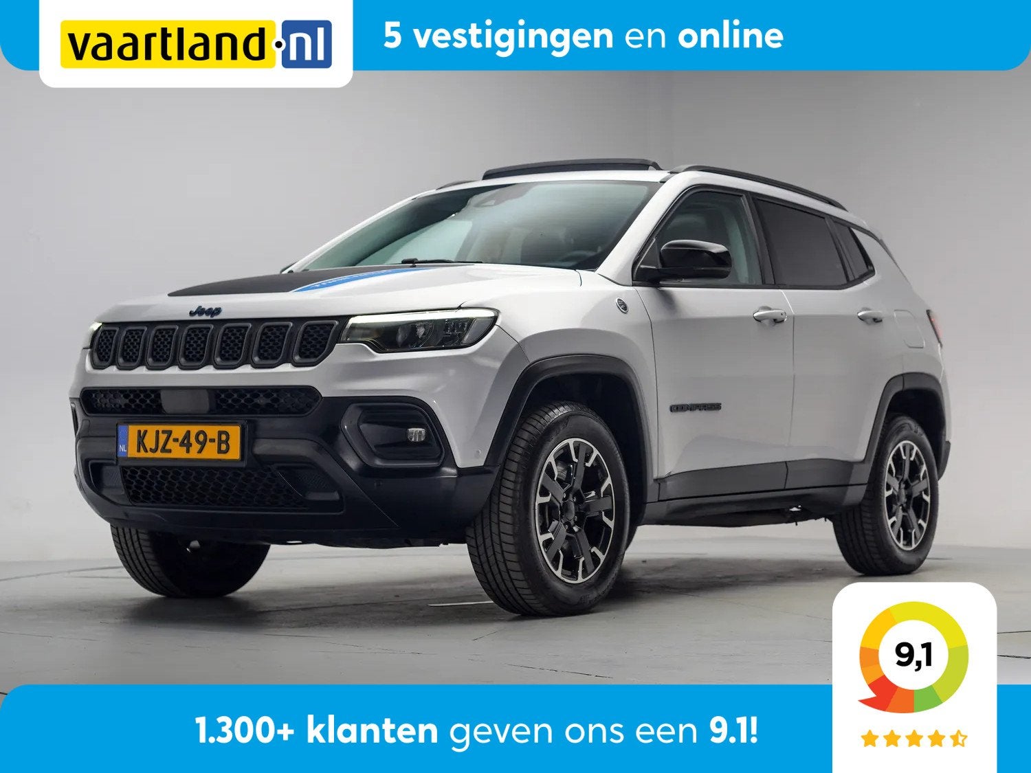 Jeep Compass 4xe 240 Plug-in Hybrid Trailhawk [ Panorama Nav, Automaat, 4 cilinders, Bedrijf, Vierwielaandrijving