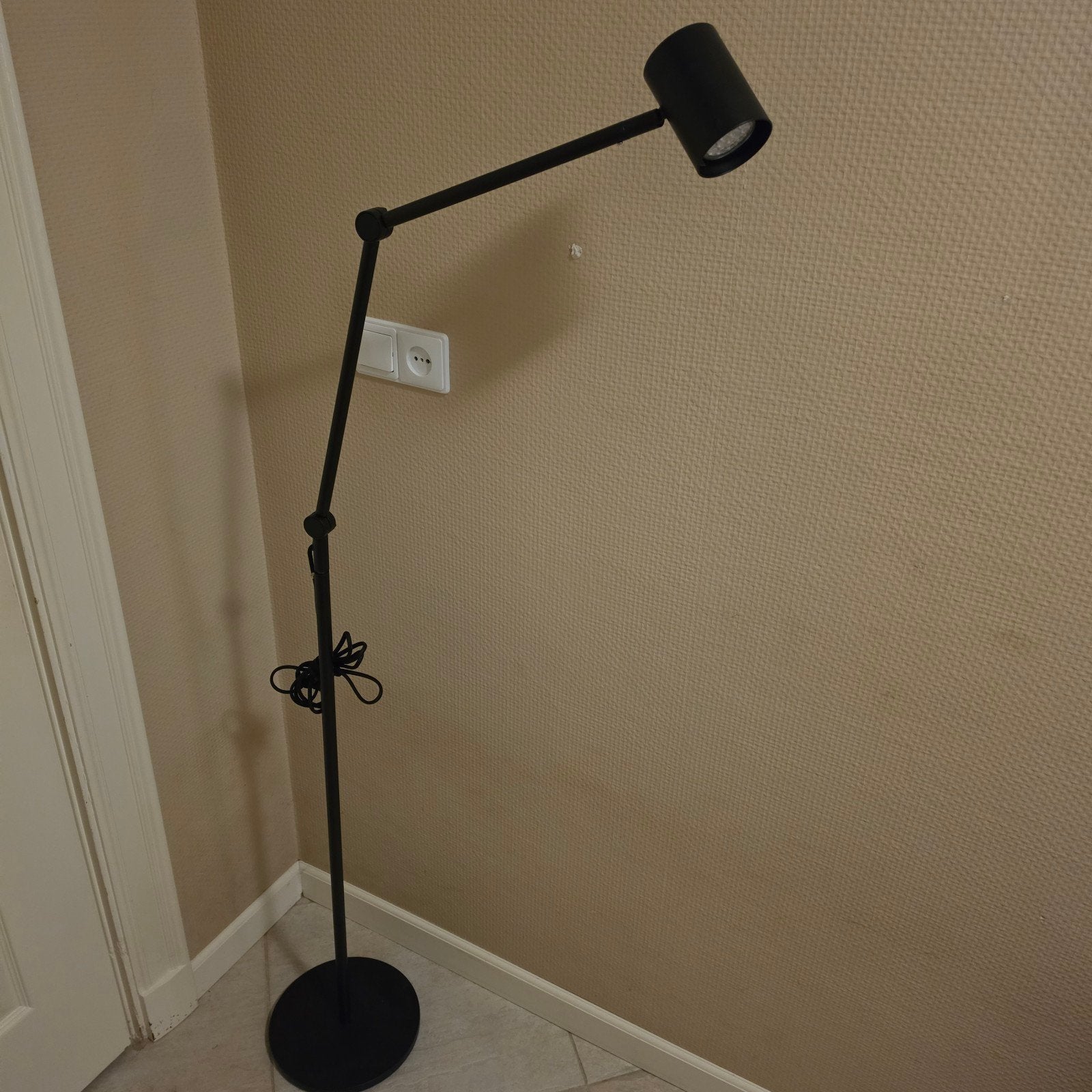 IKEA Nymane Vloerlamp Zwart Verstelbare Spot Leeslamp, Ophalen of Verzenden