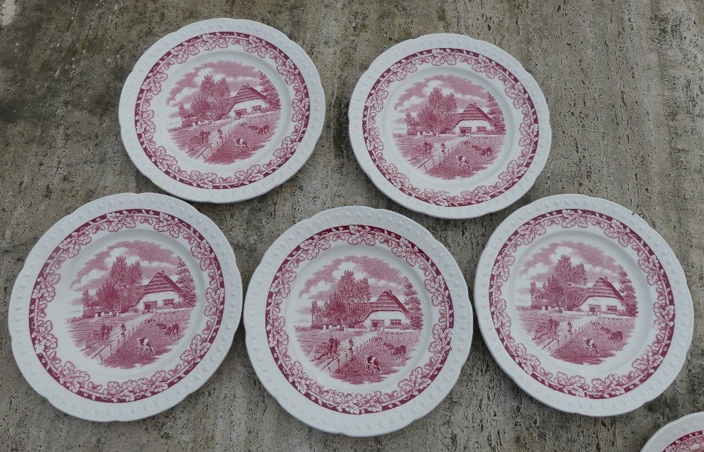 Société Céramique Maestricht Boerenhoeve ROOD Ontbijt Set, Ophalen of Verzenden