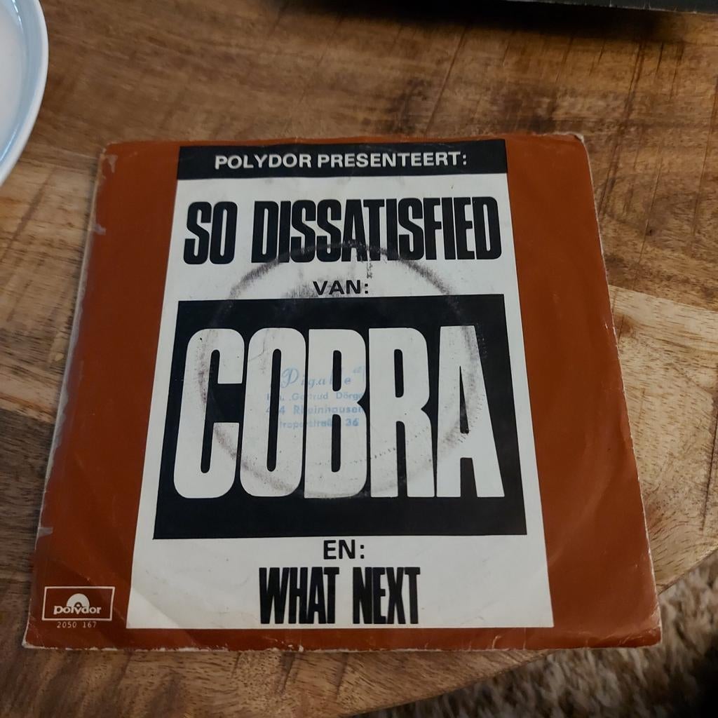 Cobra / so dissatisfied, Ophalen of Verzenden, Zo goed als nieuw, Pop