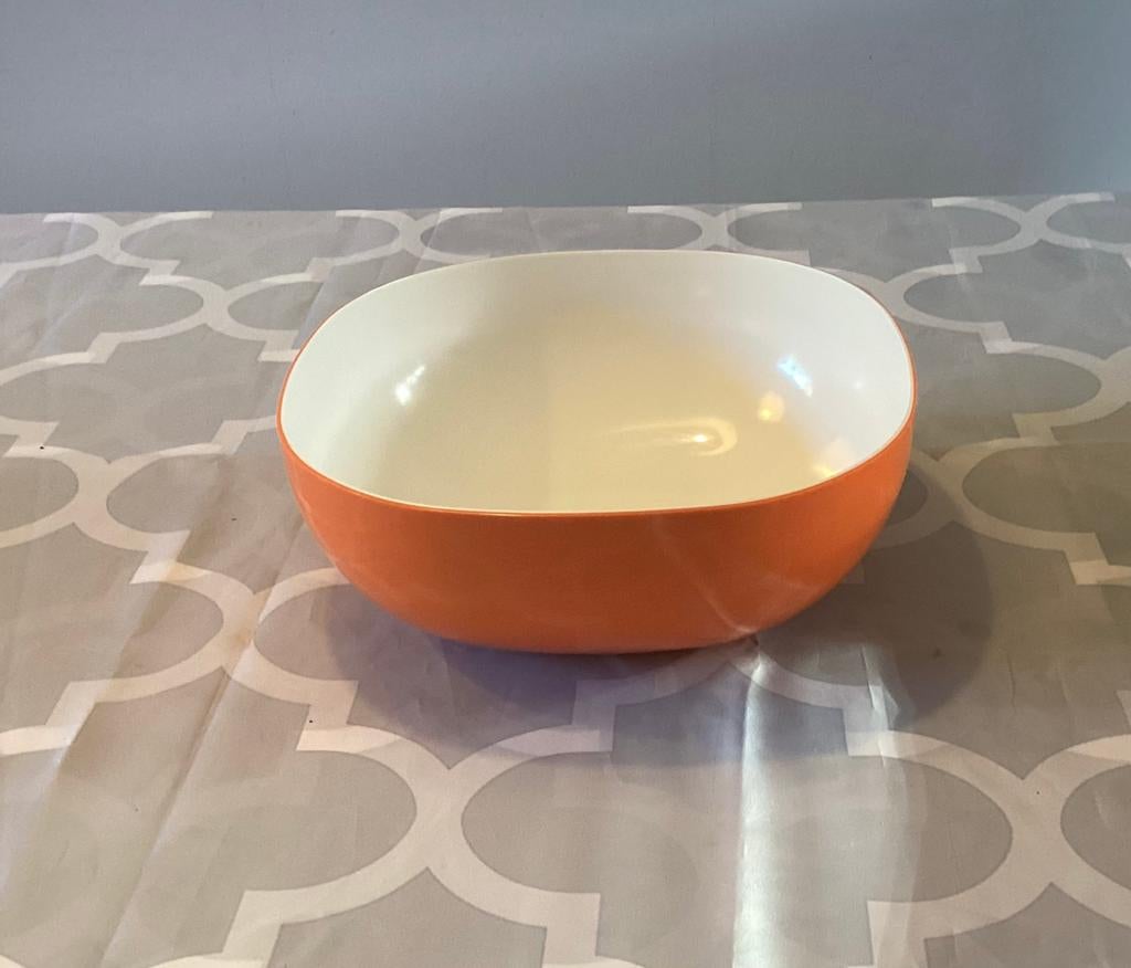 Mepal Rosti schaal - Melamine - Oranje/Wit - 4.0L, Kunststof, Gebruikt, Schaal, Ophalen of Verzenden
