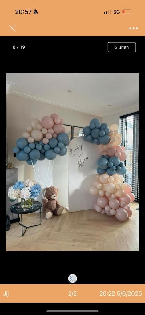 Ballonnenboog of Ballonnenwolk voor Feestjes, Hobby en Vrije tijd, Feestartikelen, Ophalen of Verzenden, Nieuw, Versiering, Geboorte of Huwelijk
