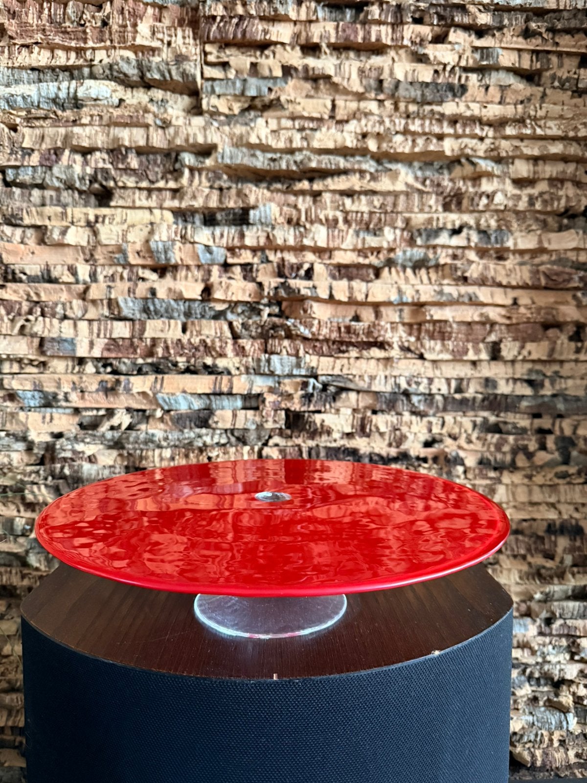Ingela Benson Jelly Bean taartplateau – rood glas, Verzenden