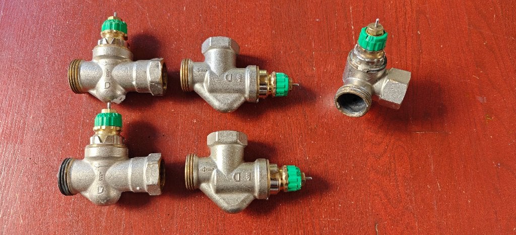5 x Danfoss Dynamic Valve thermostatische radiatorkranen, Gebruikt, Minder dan 30 cm, Overige typen, Minder dan 60 cm