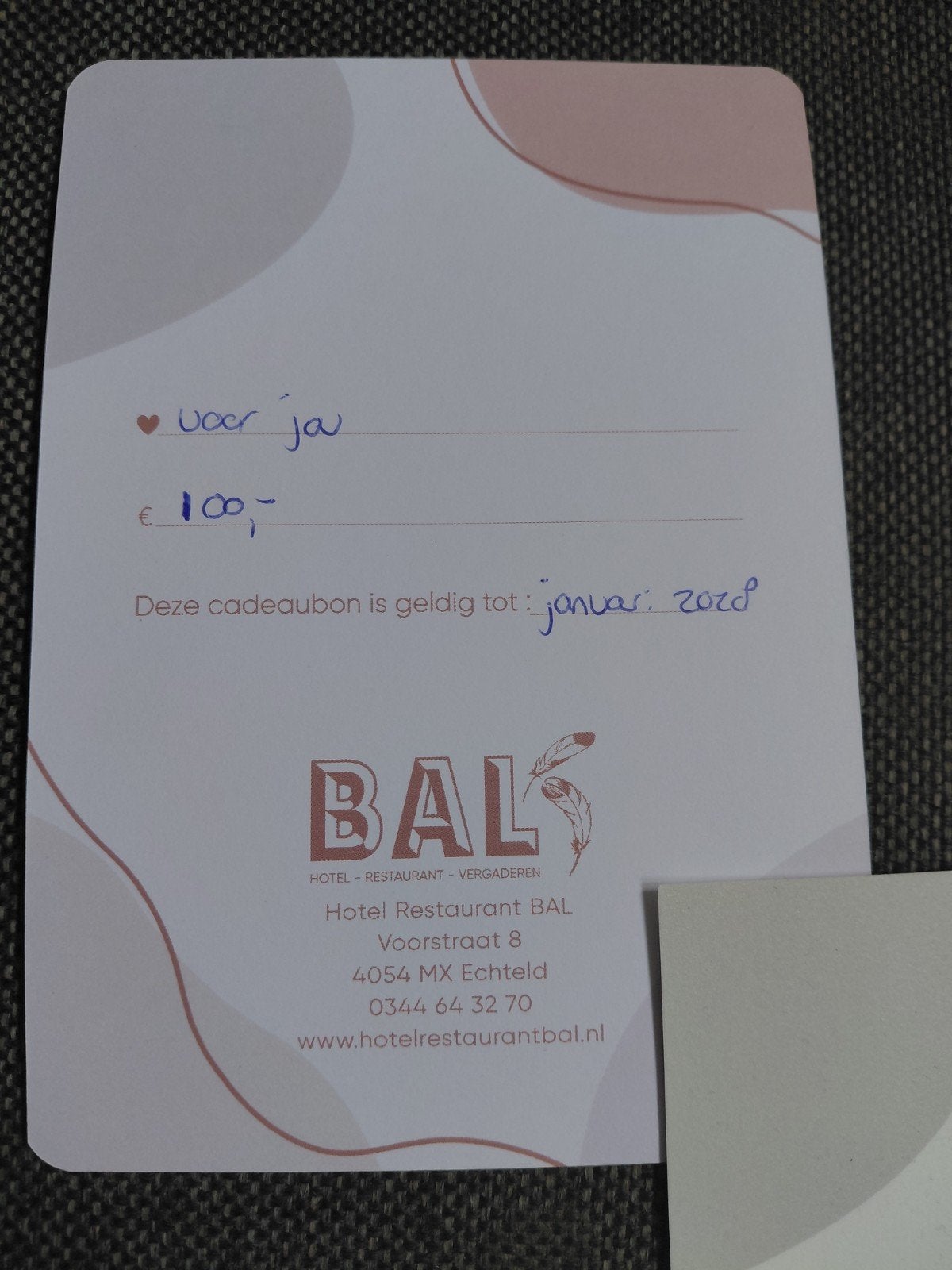 cadeaubon Hotel BAL, Twee personen, Cadeaubon