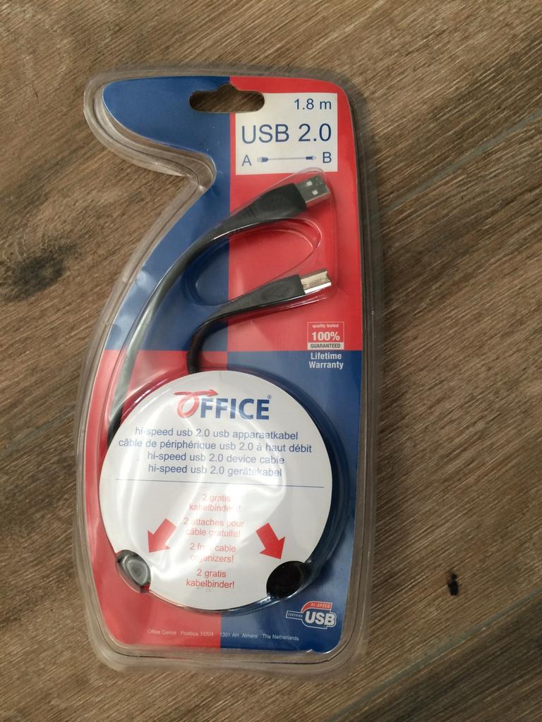 Office hi-speed usb 2.0 usb apparaat kabel nieuw, Ophalen of Verzenden, Zo goed als nieuw