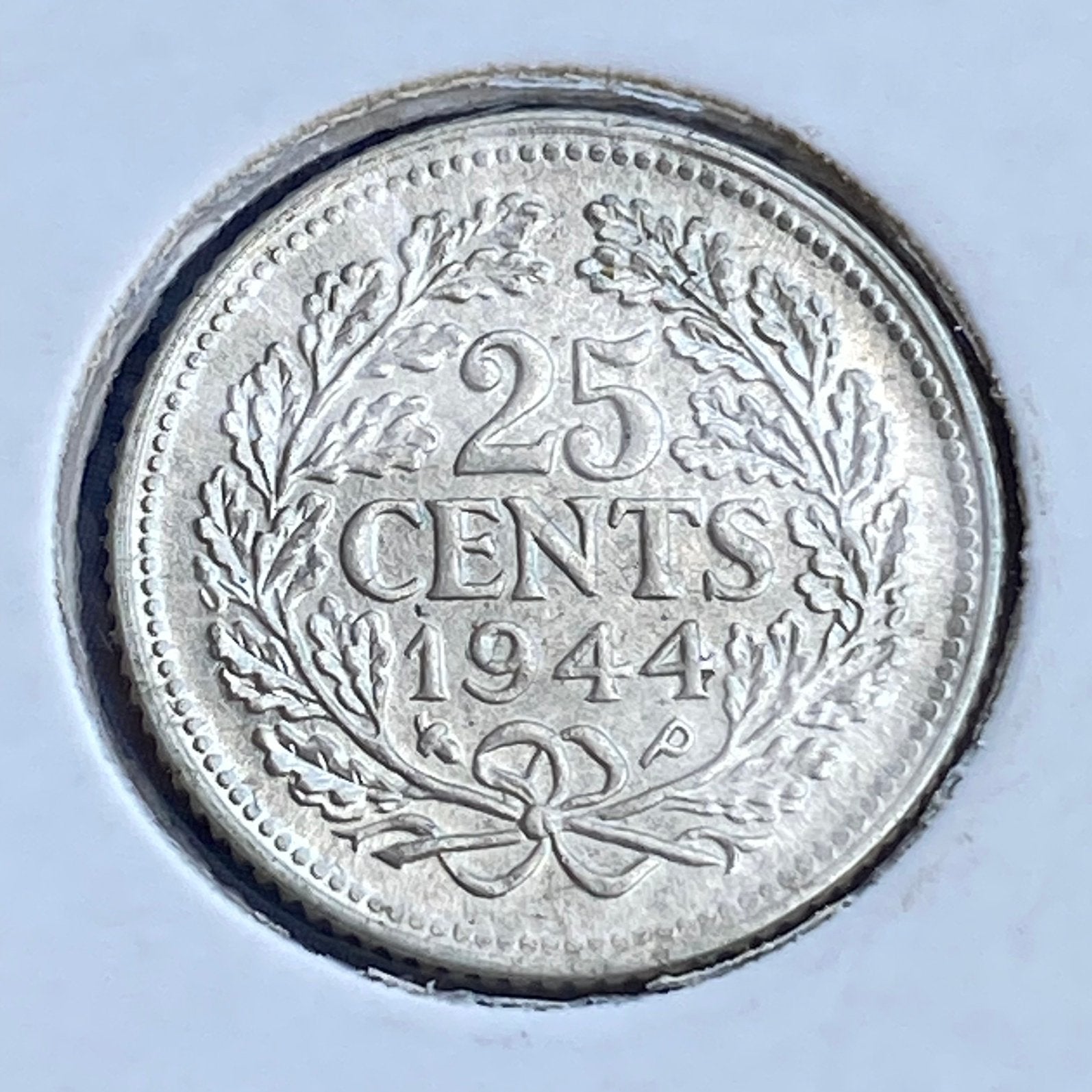 25 Cent / Kwartje Zilver uit 1944 Pe / Ep, Verzenden, Zilver, 25 cent, Koningin Wilhelmina