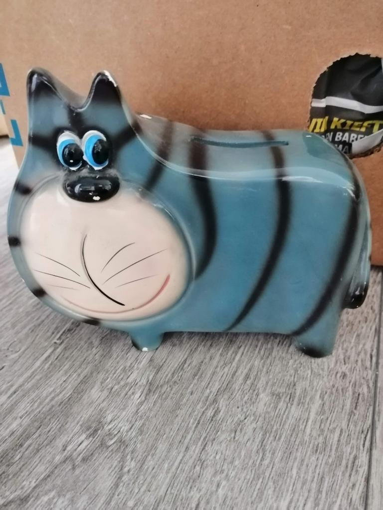 Grappige kat spaarpot, Verzamelen, Spaarpotten, Ophalen of Verzenden, Gebruikt