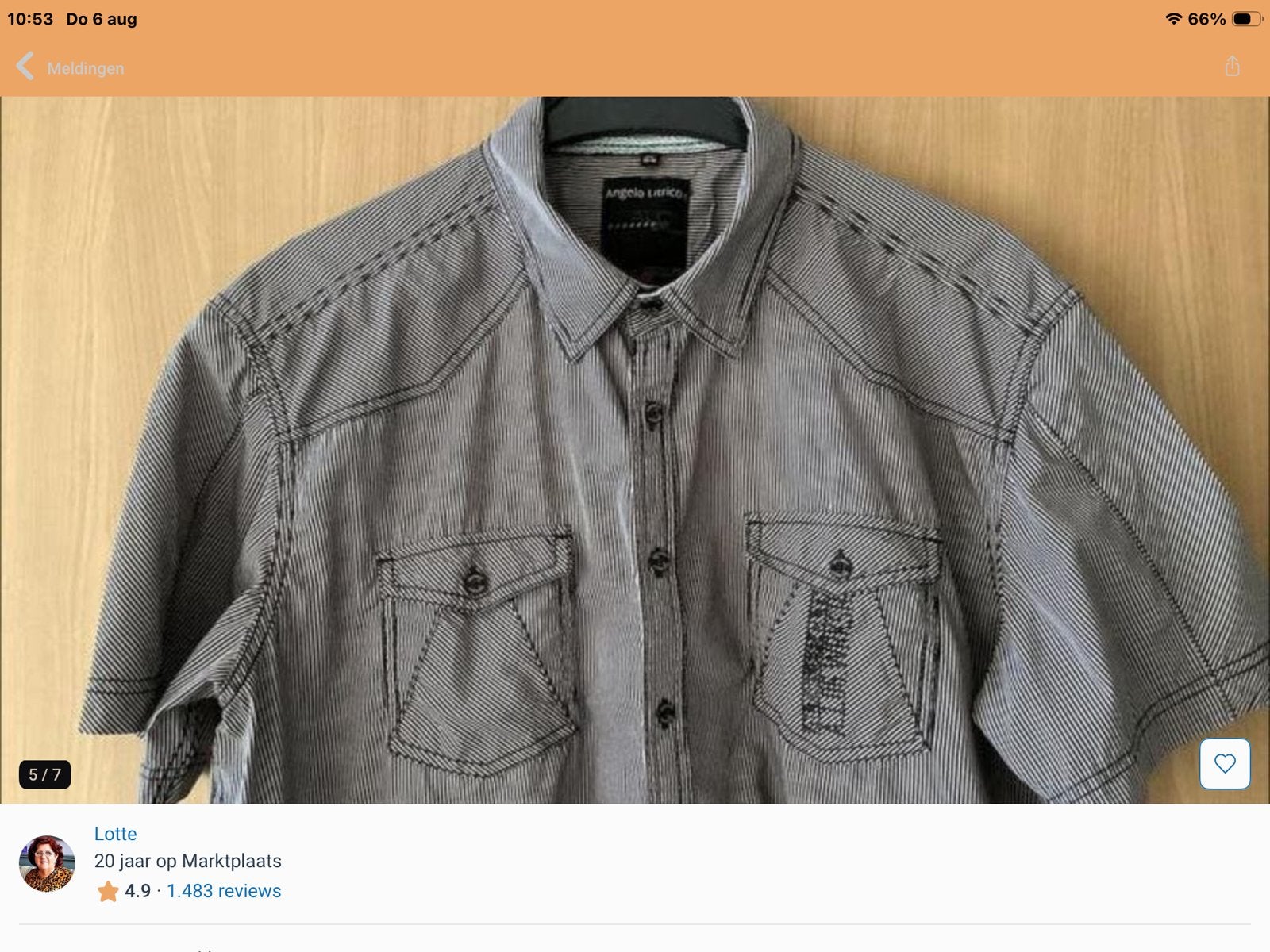 overhemd Angelo Litrico gestreept.  mt.   45//46, Verzenden, Nieuw, Grijs, Halswijdte 43/44 (XL)