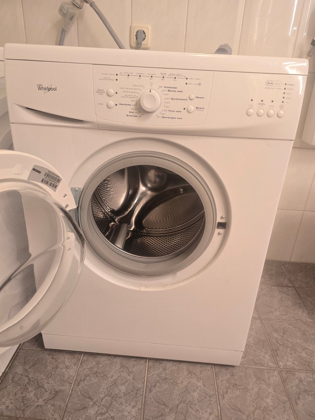 Whirlpool Indiana 1400 wasmachine - 5kg, A+ energieklasse, Ophalen, Gebruikt, 4 tot 6 kg, Overige typen