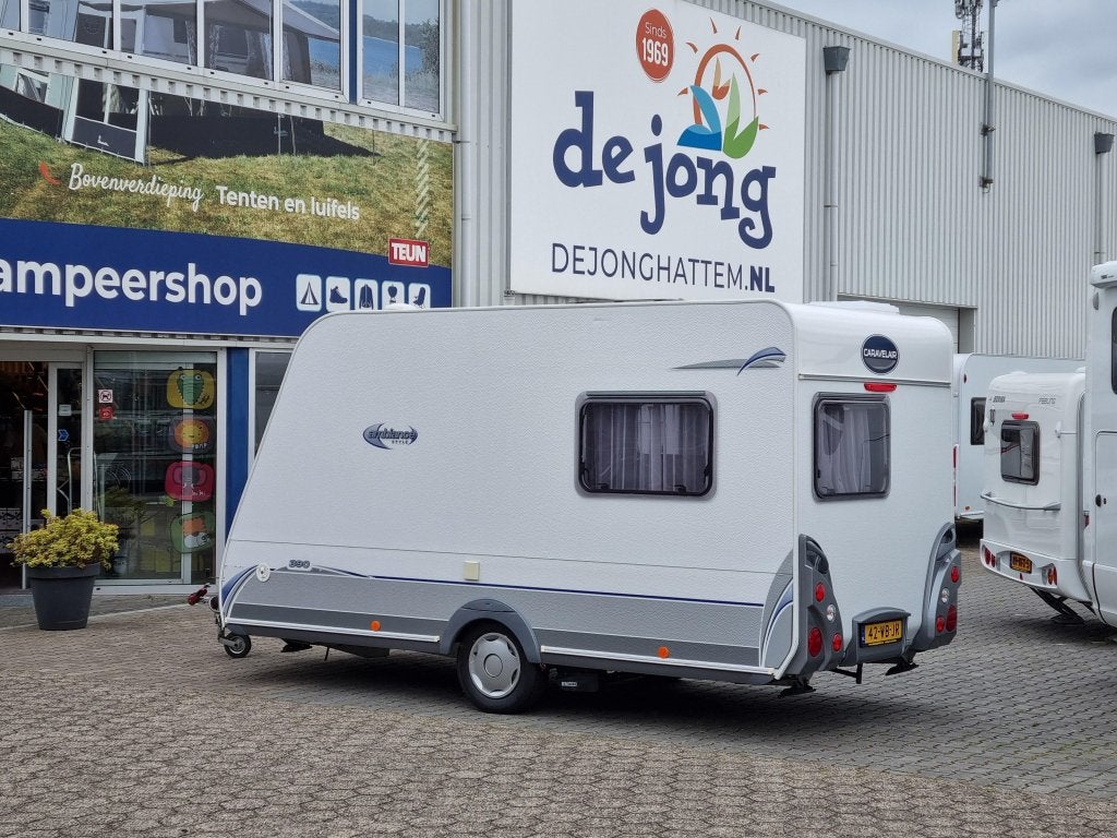 Caravelair Ambiance 390 - Mover - Deeltent -, Caravans en Kamperen, Caravans, Schokbreker, Bedrijf, Treinzit, 4 tot 5 meter
