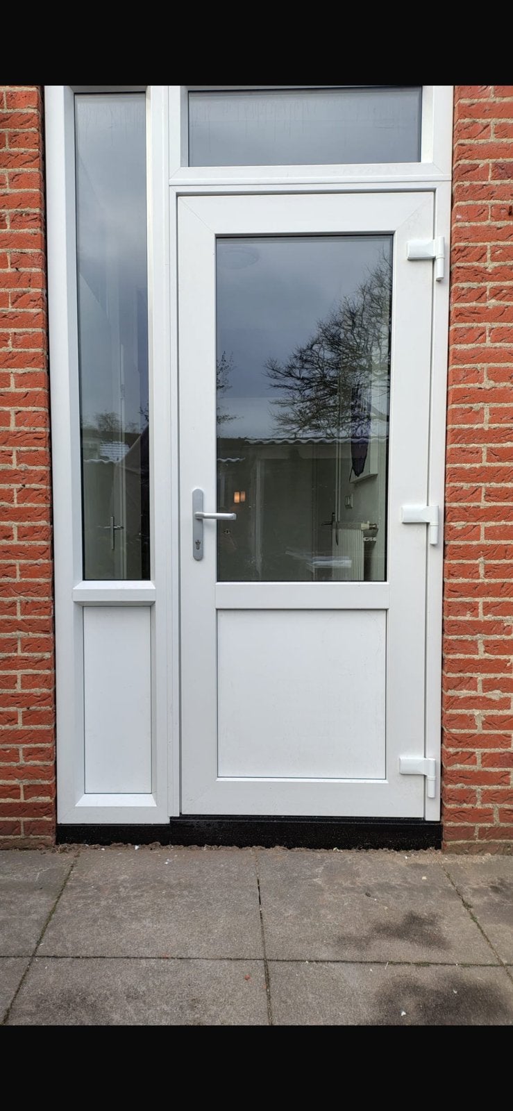 Veka achterdeur met zij- bovenlicht, Ophalen, Kunststof, Nieuw, Buitendeur