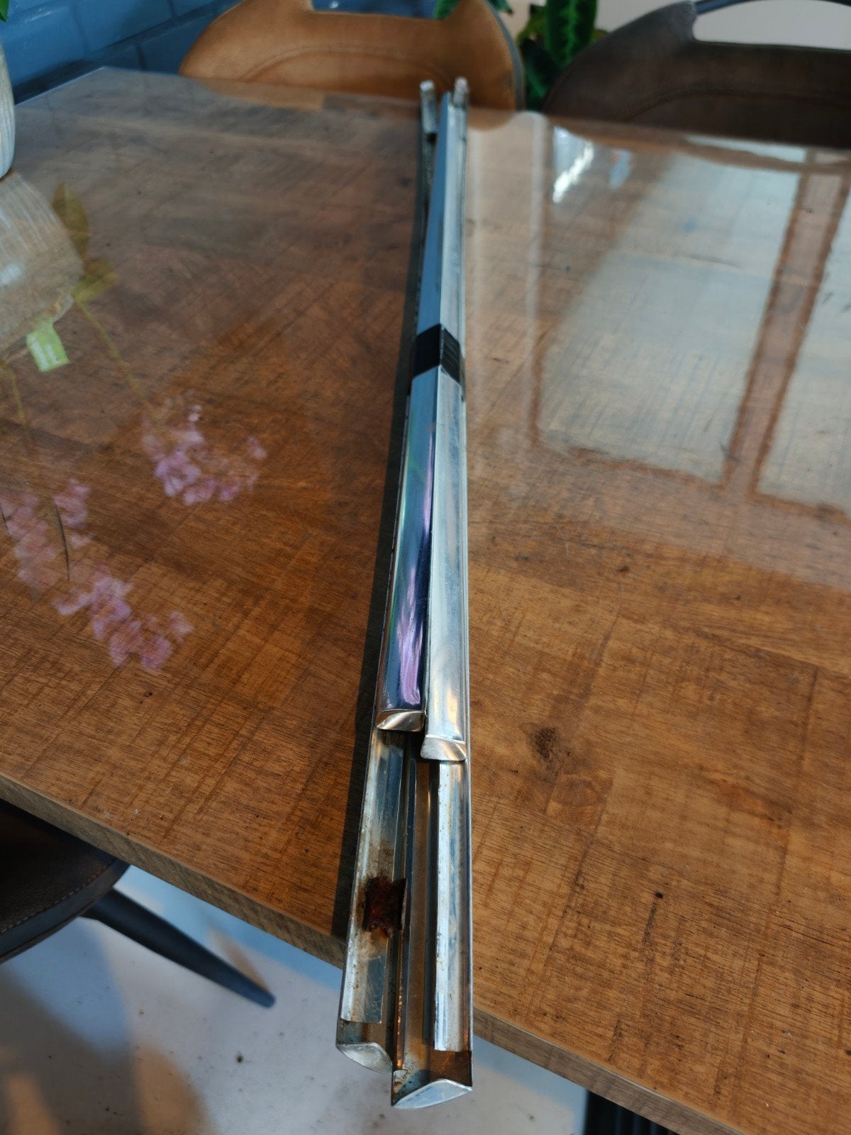 Complete originele Mercedes C126 SEC chroomlijsten portieren, Gebruikt, Deur, Ophalen of Verzenden, Achter