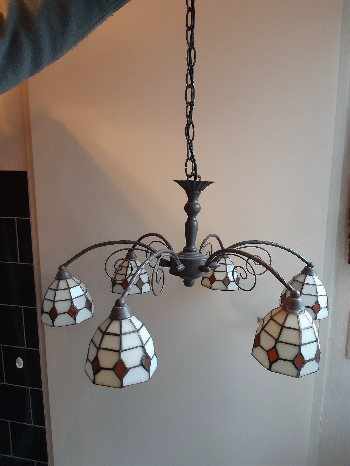 lamp met glas-in-lood, Ophalen of Verzenden, Glas