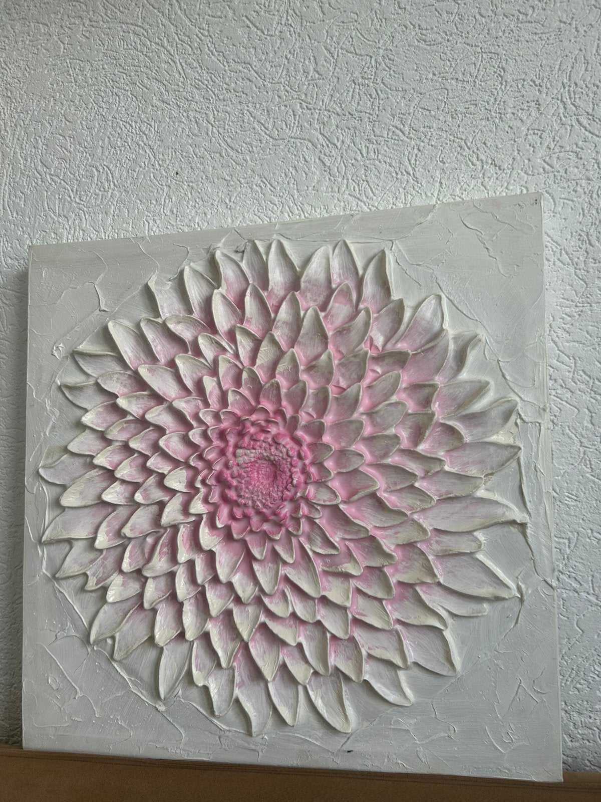 Roze bloem schilderij, Ophalen