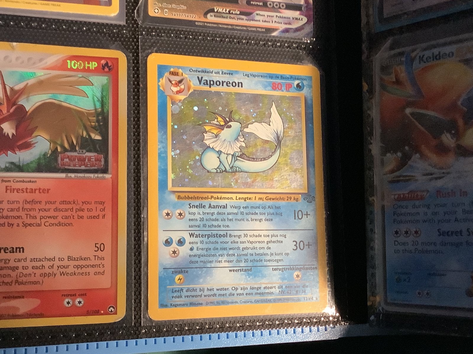 Pokémon Vaporeon SQIP Kaart - Zeldzaam en in goede staat, Ophalen, Gebruikt, Losse kaart