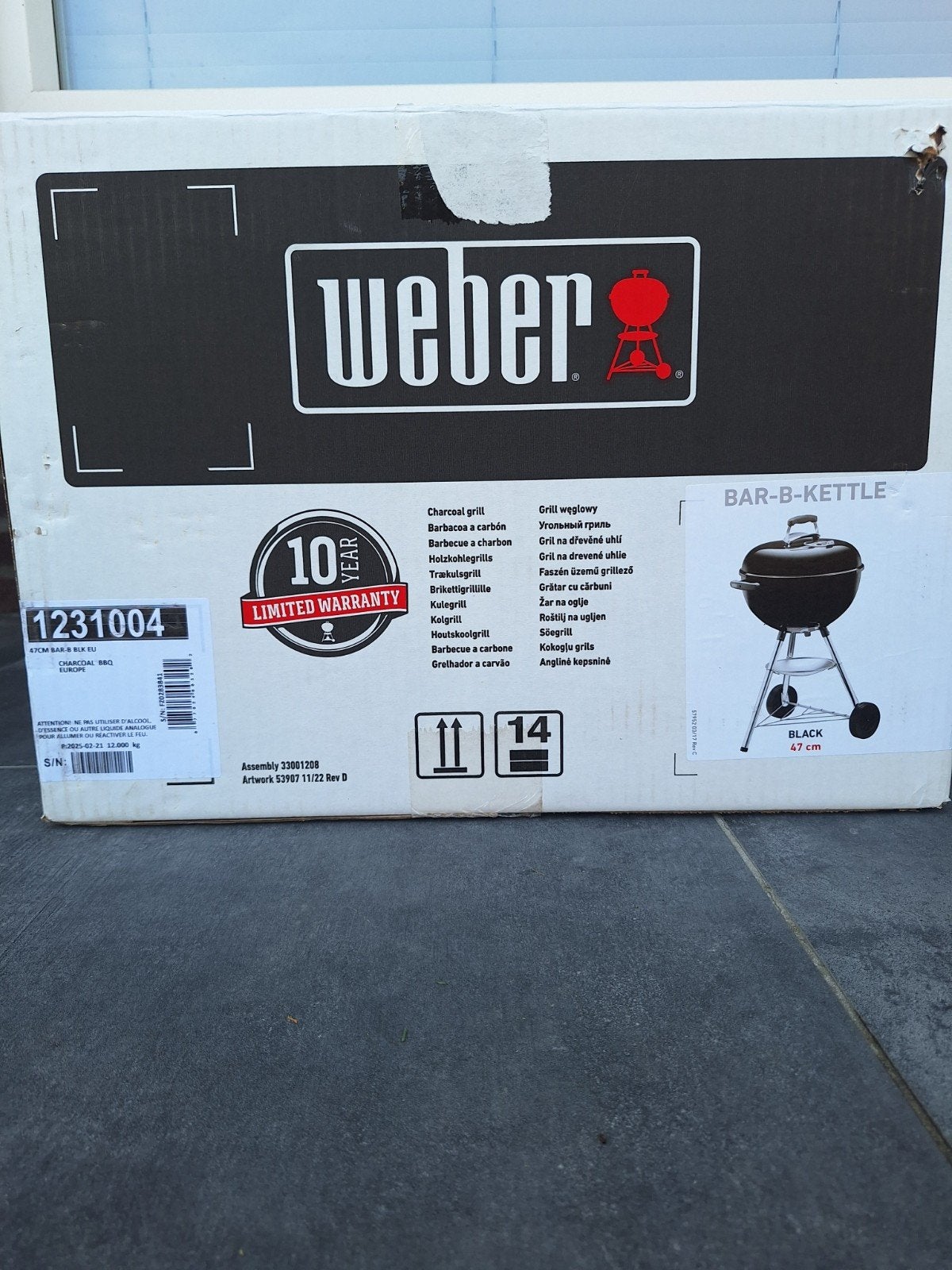 Gloednieuwe Weber Bar-B-Kettle Houtskoolbarbecue 47 cm Zwart, Ophalen of Verzenden, Nieuw, Weber, Met accessoires