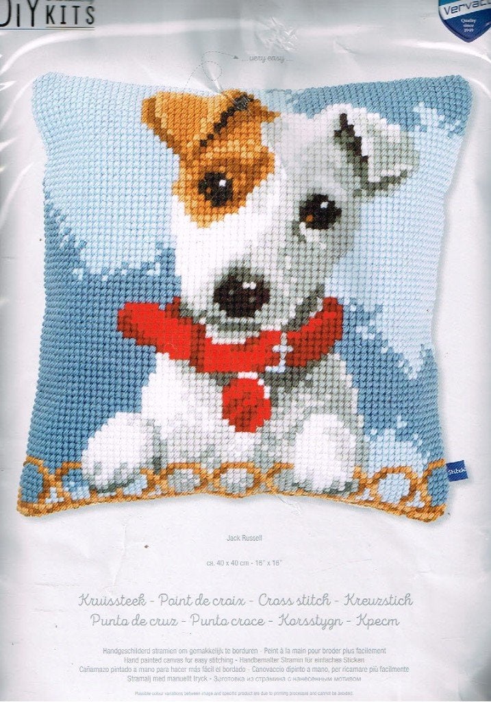 Cado vervaco borduurpakket kussen JACK RUSSELL, Ophalen of Verzenden, Nieuw, Handborduren, Borduurpakket