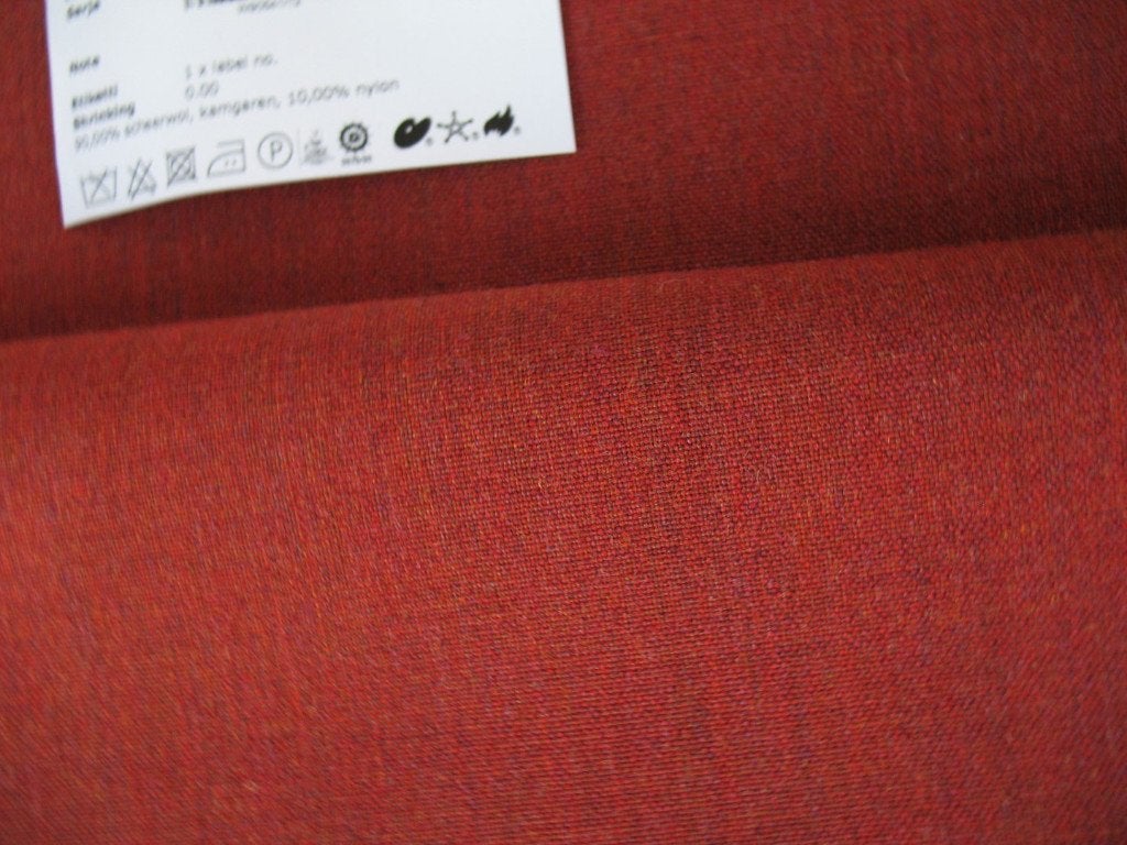 Kvadrat Remix 3 654 bruinoranje; restant meubelstof, Wol, 120 cm of meer, Nieuw, Oranje
