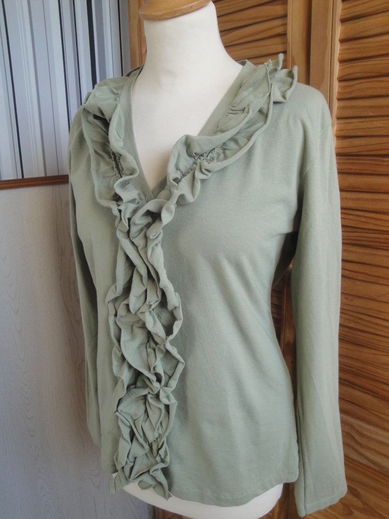 Groene top LA LIGNA maat L, Maat 42/44 (L), Ophalen of Verzenden, Zo goed als nieuw, Lange mouw
