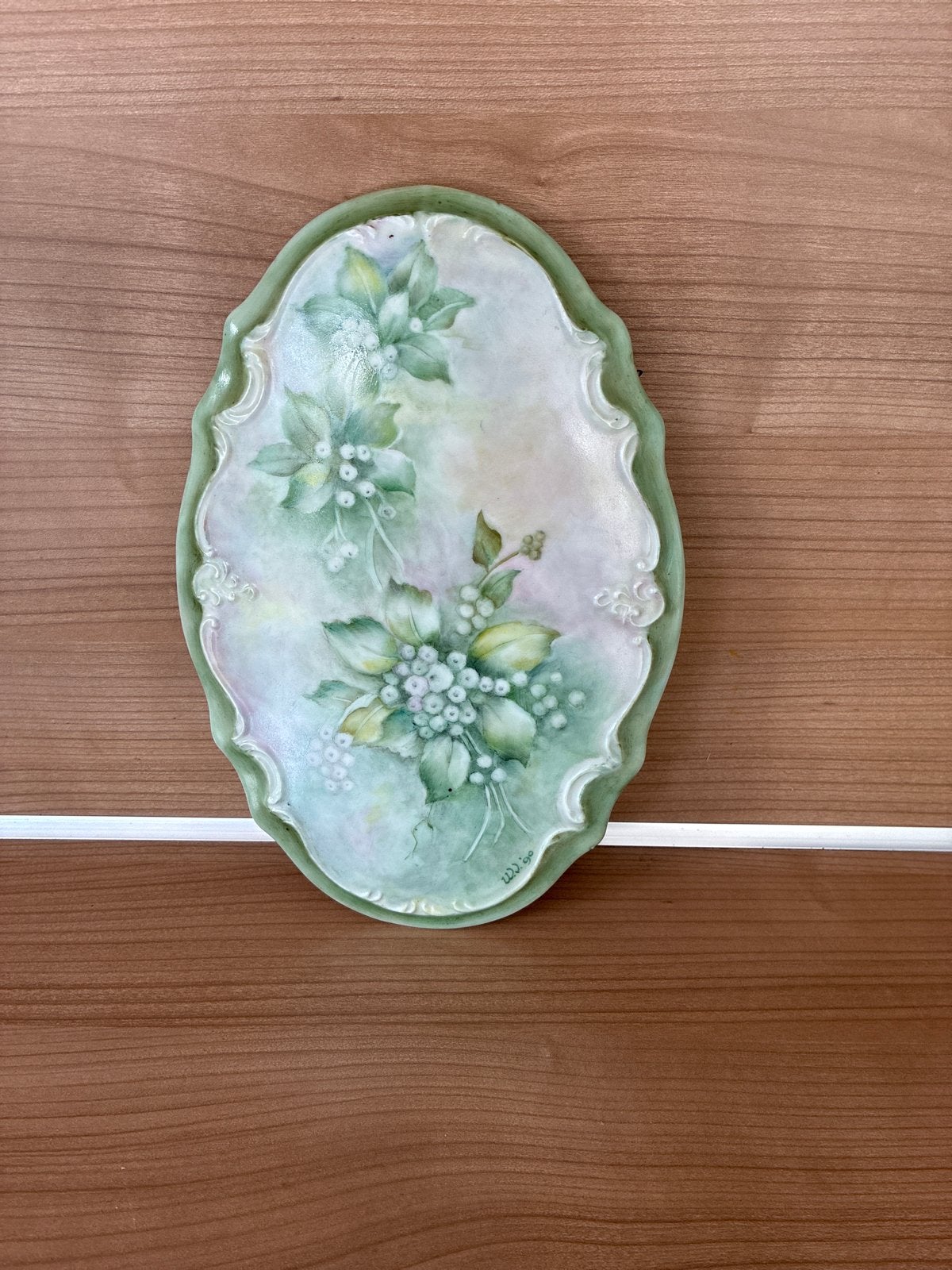 Ovale wanddecoratie met bloemenmotief, Ophalen of Verzenden