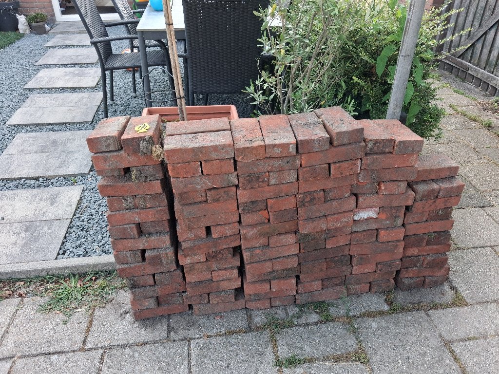 Gratis rode bakstenen (klinkers), Ophalen, Gebruikt