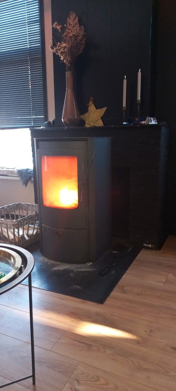 jydepejsen 5/8 kw scandinavische houtkachel, Ophalen, Gebruikt, Vrijstaande haard, Houthaard